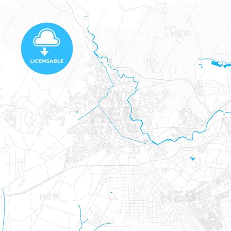 Spanish Town, Jamaica PDF vector map with water in focus - HEBSTREITS