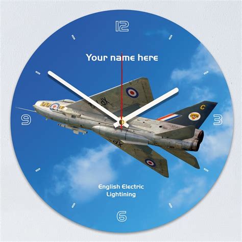 English Electric Lightning Jet Fighter Clock, Personalised, Hand Made ...