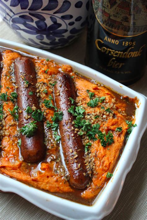 Belgian Vegan Sweet Potato Stoemp with Sausages | Vegan sweet potato, Vegetarian recipes, Recipes