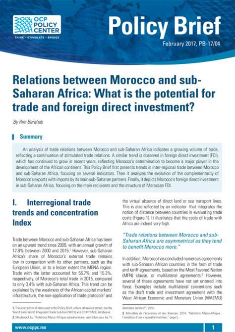 Relations between Morocco and sub-Saharan Africa: What is the potential ...