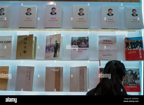 Various books about Xi Jinping in a bookstore in Beijing, China. 30-Sep ...