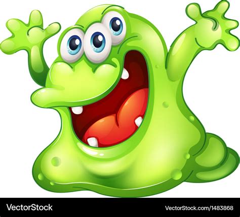 A green slime monster Royalty Free Vector Image