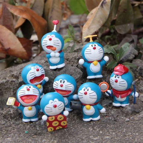 Hot ! NEW 4cm 8pcs/set mini Doraemon action figure toy Christmas gift lm6-in Action & Toy ...