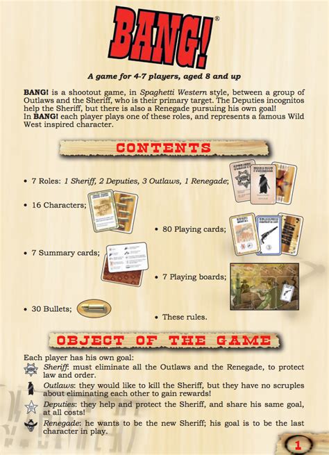 Bang! Card Game Rules | Official Game Rules