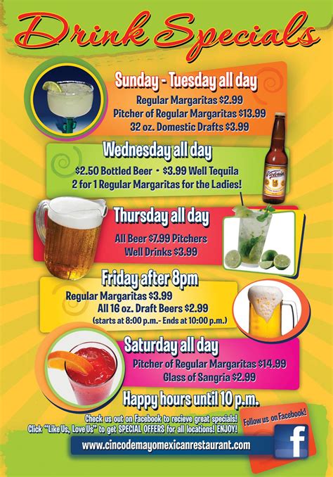 Drink Specials I – Cinco De Mayo Mexican Restaurant