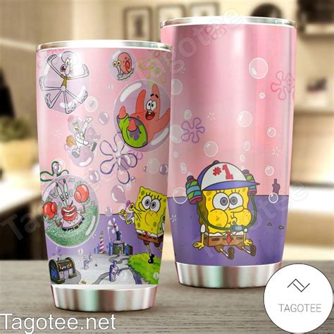 Spongebob Squarepants Cartoon Pink Tumbler - Tagotee