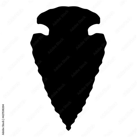 Arrowhead Silhouette with Rough Edges Black Isolated Vector Illustration Stock Vector | Adobe Stock