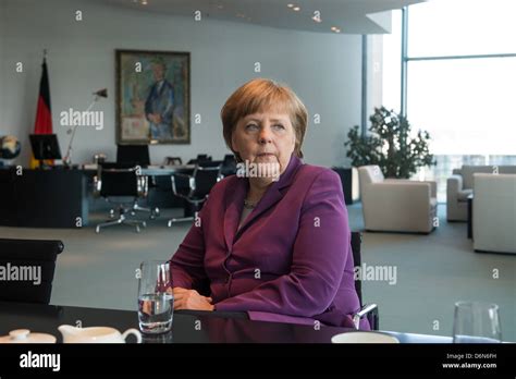 Berlin, Germany, German Chancellor Angela Merkel, CDU, in an interview in her office Stock Photo ...