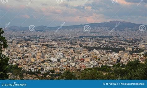 Aerial View of Athens, Greece Stock Image - Image of monument, building ...