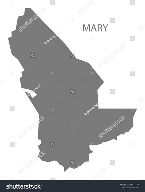 Mary map of Turkmenistan grey illustration shape - Royalty Free Stock ...