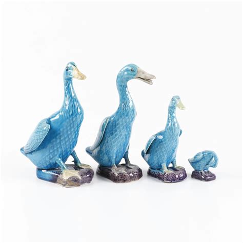 Chinese Hand Painted Ceramic Duck Figurines | EBTH