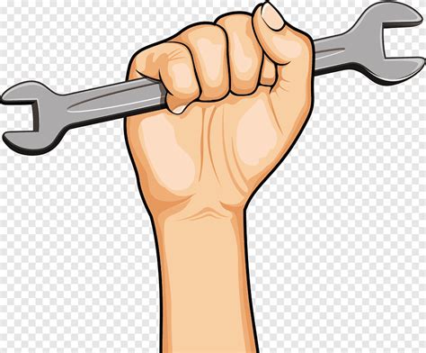 Free download | Hand holding open wrench tool illustration, Thumb ...