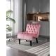 Pink Velvet Accent Chairs Solid Wood Frame Barrel Chair Tufted Upholstered Curved Single Chairs ...