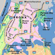 Bronx, New York map | Bronx nyc, Bronx map, Map of new york