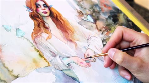 WATERCOLOR MERMAID PAINTING TIMELAPSE (not narrated) - YouTube