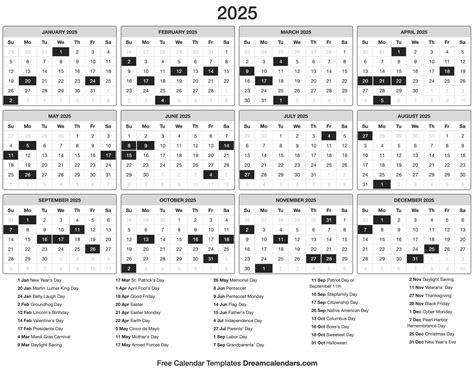 2025 Calendar