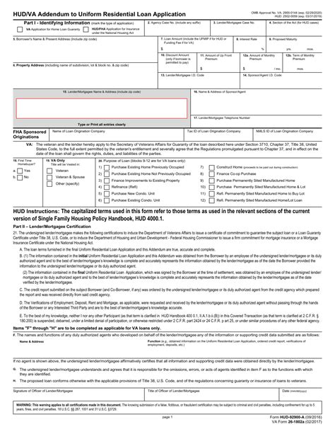 VA Form 26-1802A (HUD-92900-A) - Fill Out, Sign Online and Download Fillable PDF | Templateroller