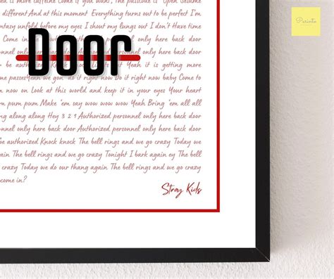 Stray Kids Back Door lyrics English printable wall art | Etsy