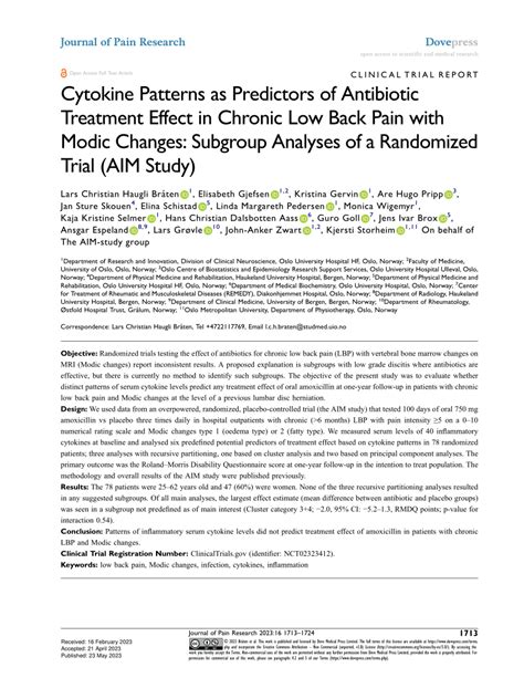 (PDF) Cytokine Patterns as Predictors of Antibiotic Treatment Effect in ...