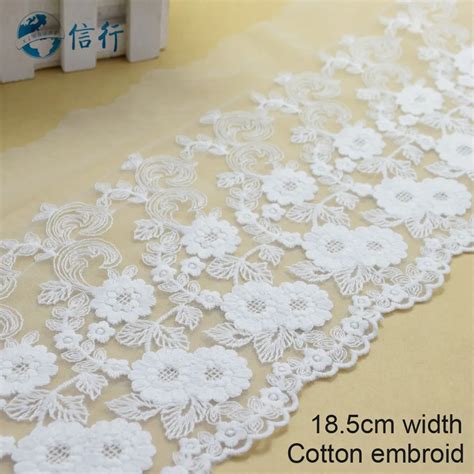 10yards 18.5cm cotton embroid lace sewing ribbon guipure trims or ...