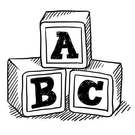 ABC blocks sketch stock vector. Illustration of kindergarten - 22382075