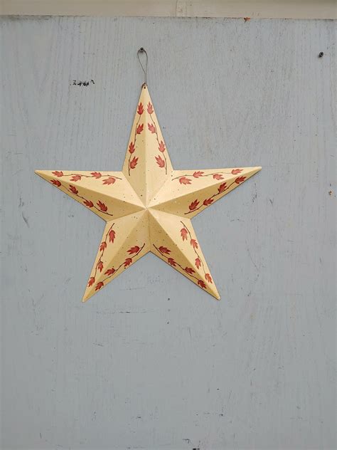 Rustic Metal Americana Style Star Wall Art Country Retro Vintage Leaf ...