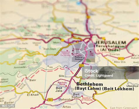 Map Of Bethlehem Stock Photo - Download Image Now - Bethlehem - West Bank, Capital Cities ...