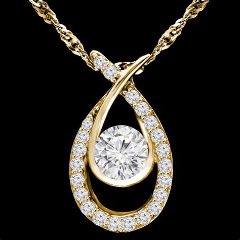 Round Cut Diamond Multi-Stone Infinity Pendant Necklace With Chain in Yellow Gold - #MAJESTY-P15 ...