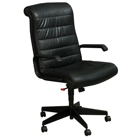 Knoll Sapper Executive Used Leather Chair, Black - National Office ...