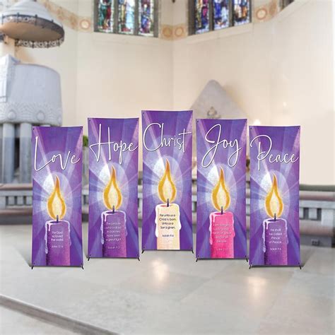 Purple Advent Candle Banner Set - Set of 5 - Living Grace