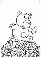 Hamm Toy Story Pages Coloring sketch template