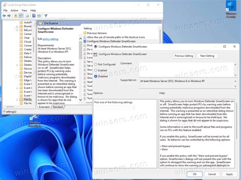 Windows 11 Disable SmartScreen