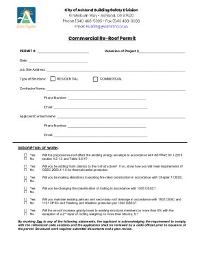 Fillable Online Commercial Re-Roof Application Form Fax Email Print ...