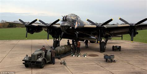 A modern day mission: Lancaster bomber crew prepares for action 70 years on in remarkable set of ...