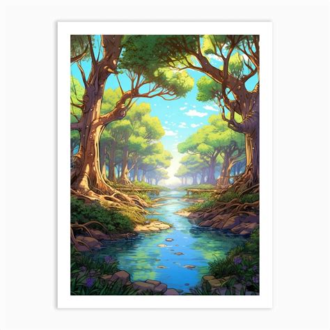 Mangrove Forests Cartoon 2 Art Print by PixelPerfect - Fy