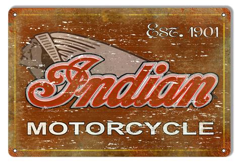 Indian Motorcycle 1901 Series Vintage Metal Sign 12x18 - Reproduction ...