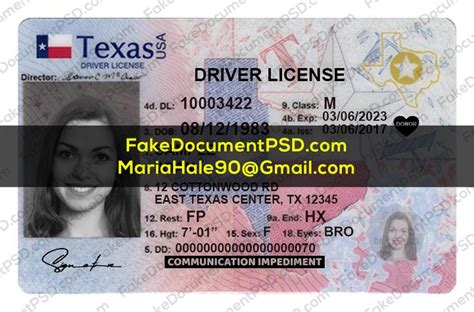 Texas Drivers License Template PSD [Fake TX ID] 2023