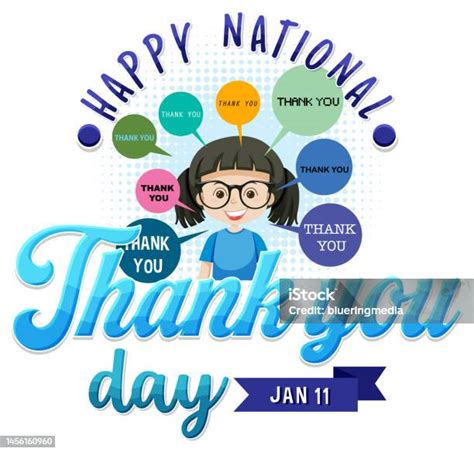 Happy National Thank You Day Banner Stock Illustration - Download Image ...