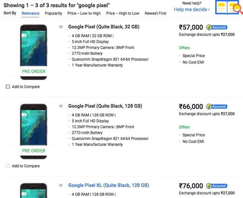 Google Pixel, Pixel XL Up for Pre-Orders Open on Flipkart | Technology News