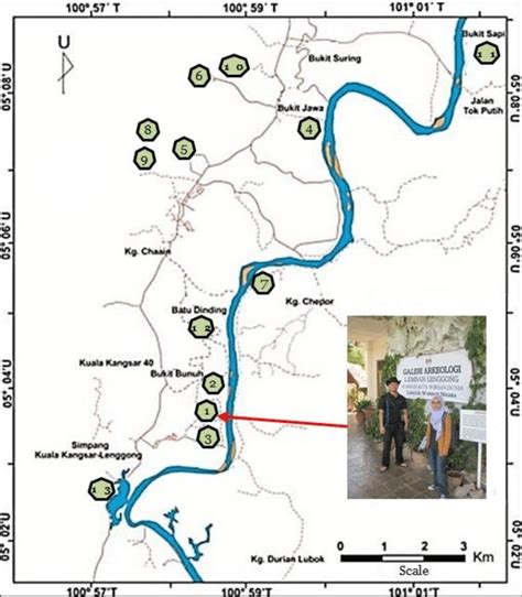 The simplified version of Lenggong Valley geotourism map | Download ...