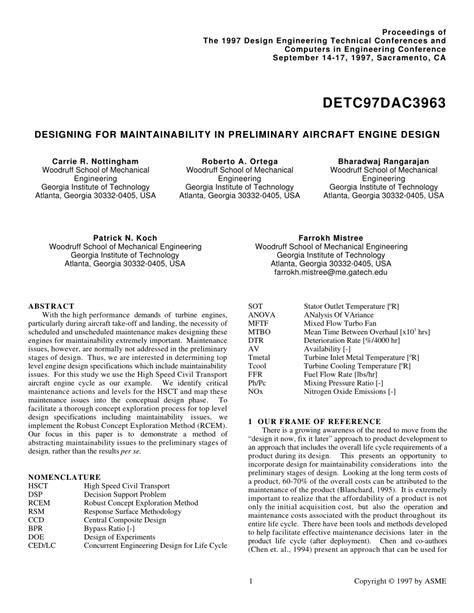 (PDF) Designing for Maintainability in Preliminary Aircraft Engine Design