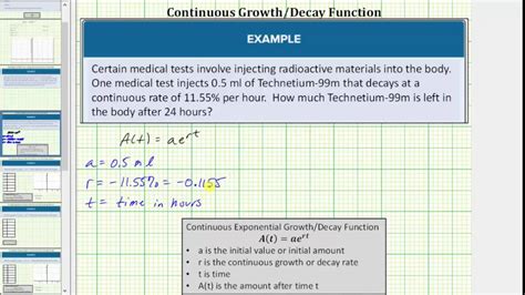 Determine a Continuous Exponential Decay Function and Make a Prediction - YouTube