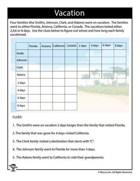 Logic Grid Puzzles Printable - Printable Logic Puzzles For Elementary ...