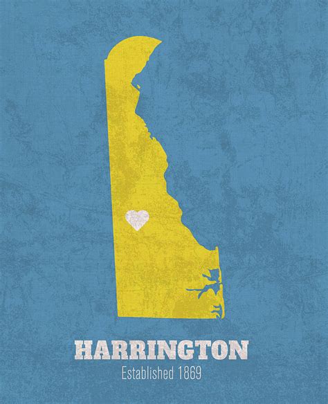 Harrington Delaware City Map Founded 1869 University of Delaware Color ...