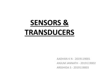 Sensors and transducers Working,Applications | PPT