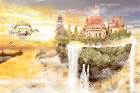 Air Island, Fantasy Illustration Graphic by NeVinci · Creative Fabrica