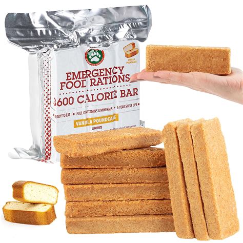 Amazon.com: Grizzly Gear Emergency Food Rations- 3600 Calorie Bar (Vanilla Poundcake) - 3 Day ...