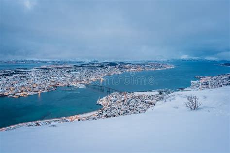 Tromso town in winter stock image. Image of december - 157418795