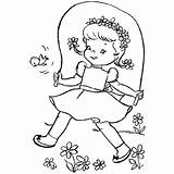 coloriage petite Fille Code A Sauter Fleurettes Spring coloring Pages  sketch template