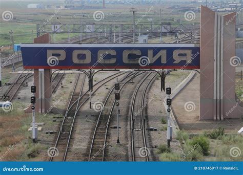 Russia Border Gate at Manzhouli China-Russia Border Tourist Area Stock Image - Image of hand ...